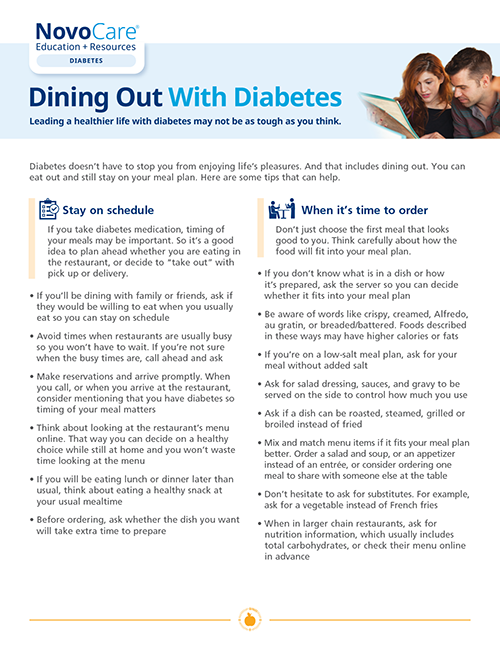 Nutrition & Healthy Eating with Diabetes NovoCare® Diabetes Education