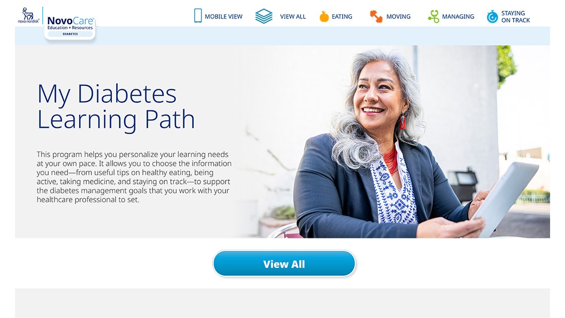 My Diabetes Learning Path page
