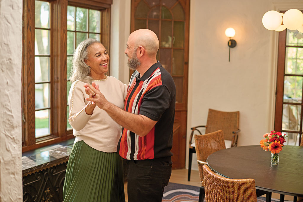 Man and woman dancing together
