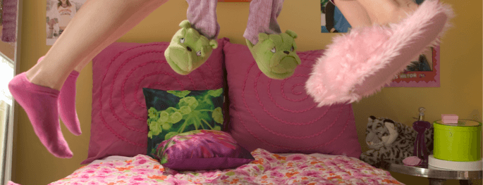 jumping on bed sleepover