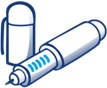 Insulin medicine pen blue