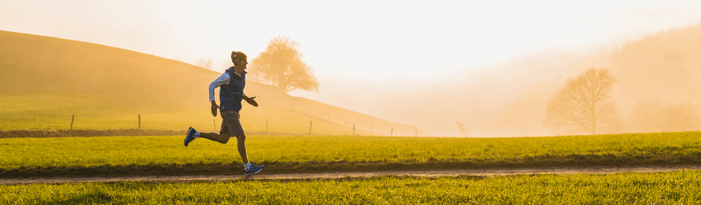 man running in field