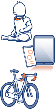 baby tablet and bicycle