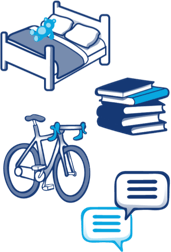 bed bike books support