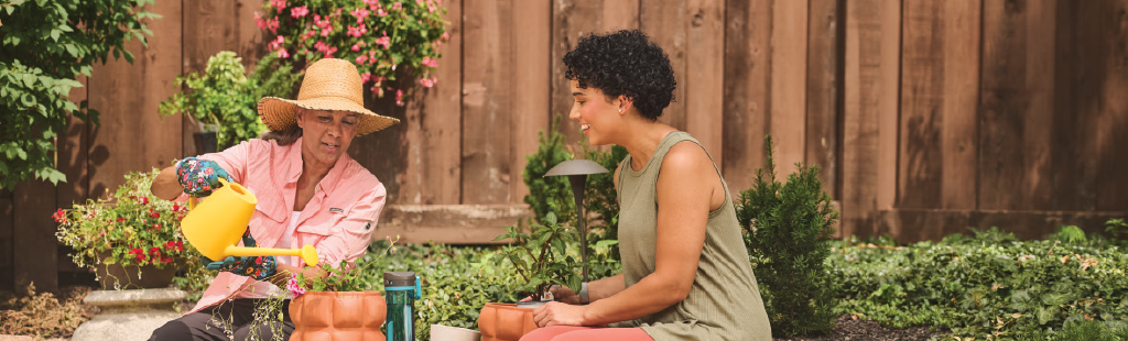 Women planting flowers