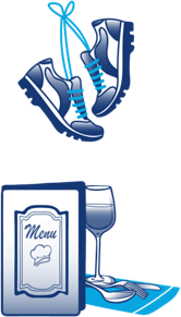 Sneakers and menu icons